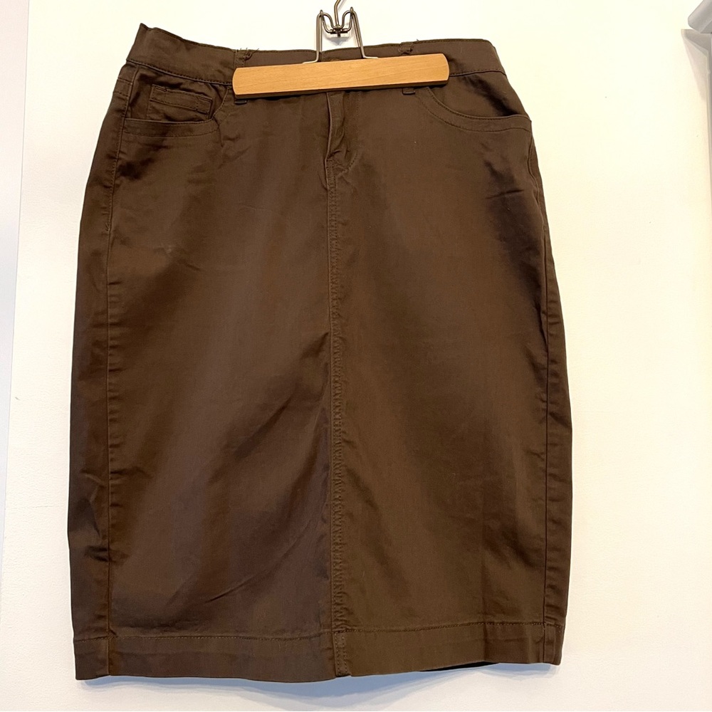 The Main Street Exchange Leah Skirt in Green-Brown Size 12